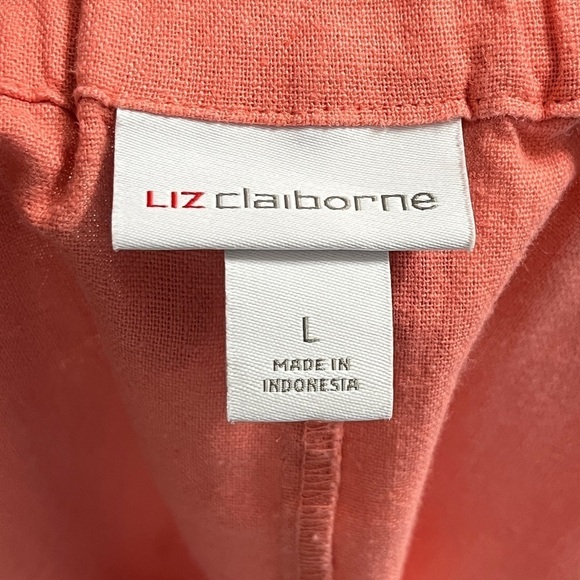 Liz Claiborne Linen-Blend Coral A-Line Skirt Size Large - Picture 7 of 10